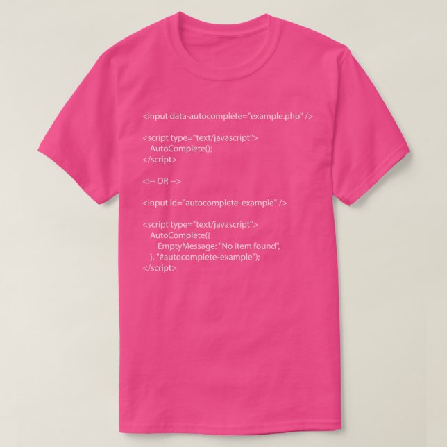 Camiseta Jsautocomplete header 1 (Frente do Design)