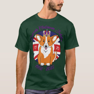 Camiseta JUBILEE 1952 2022 Cão de Corgi, DE PLATINUM, DA RA