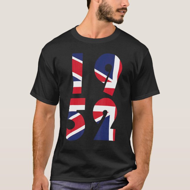 Camiseta Jubileu Platinum, 70 da Union Jack Queen, em 1952 (Frente)