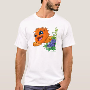 Camiseta JubJub alaranjado feliz na central de Neopia