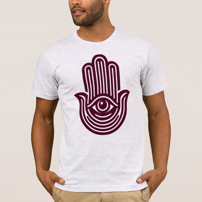 Camiseta Judaica Hamsa Mau Eye Geométrico Judaica Gift (Frente)