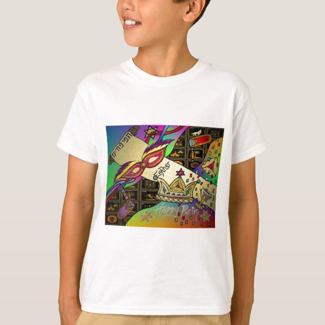 Camiseta Judaica Happy Purim Jewish Holiday Gifts Roupa (Frente)