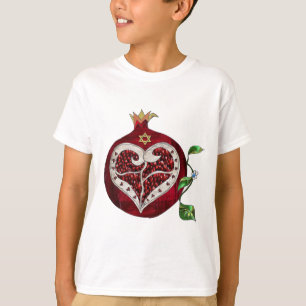 Camiseta Judaica Pomegranate Heart Hanukkah Rosh Hashanah