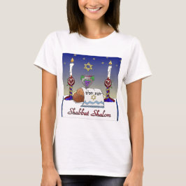 Camiseta Judaica Shabbat Shalom Art Impressão