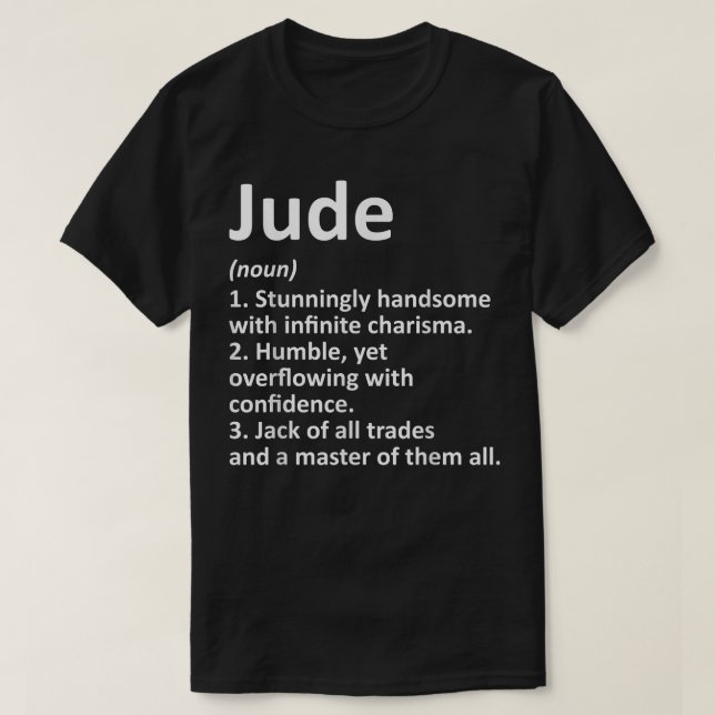 Camiseta JUDE Definição Nome Personalizado Funny Birthday G (Frente do Design)