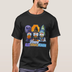 Camiseta Judeu Gnomas Halloween Ação de Graças Hanukkah 