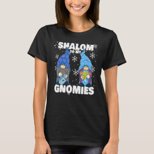 Camiseta Judeu Hanukkah Menorah Dreidel Gnomo Shalom Para M