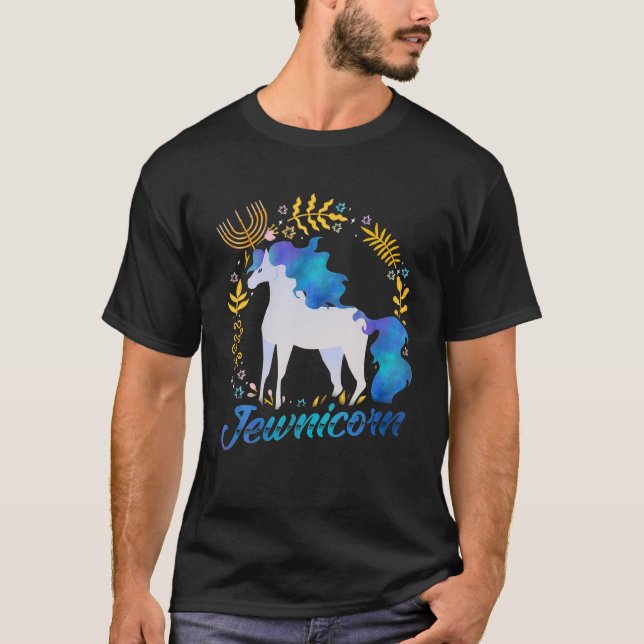 Camiseta Judeu Judeu Unicórn Chanukah Hanukkah judeu (Frente)