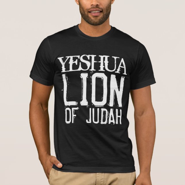 Camiseta Judeu messiânico, YESHUA LION OF JUDAH T shirts (Frente)