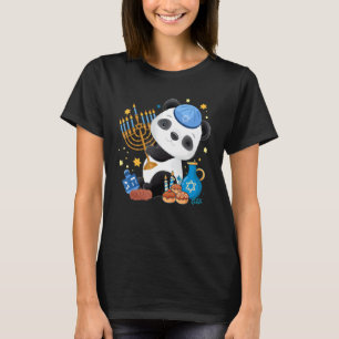 Camiseta Judeu Panda Menorah Cute Hanukkah Bear Boys Gir