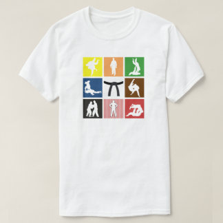 Camiseta Judo Color Belt Pop Art Judokas Silhouette