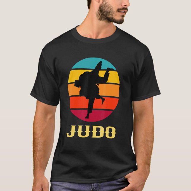 Camiseta Judo Hand Vintage Sunset Arts Style (Frente)