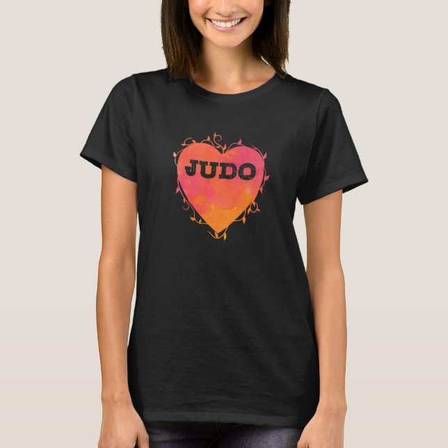 Camiseta Judo Heart with writing and Tendrils (Frente)