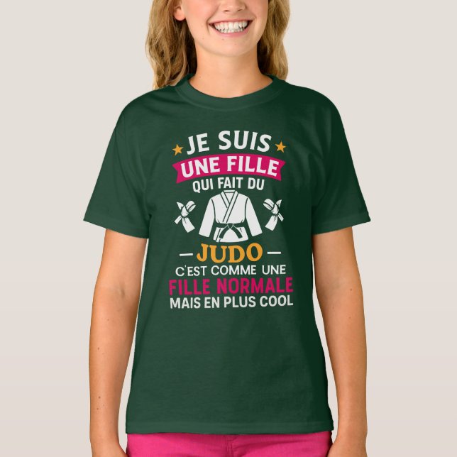 Camiseta Judo Judoiste Je Suis Une Fille Qui Fait Du Judo (Frente)
