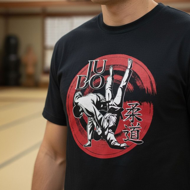 Camiseta Judo Kanji and Rising Sun Throw - Martial Arts  (Criador carregado)