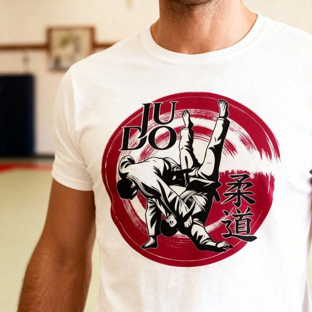 Camiseta Judo Kanji and Rising Sun Throw - Martial Arts  (Criador carregado)