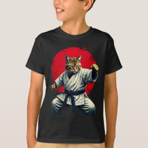 Camiseta Judo Karate Cat Para Homens