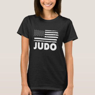 Camiseta Judo Life Bandeira EUA Desenho Esportivo Patriótic