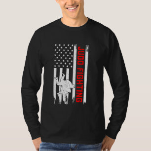 Camiseta Judo Lutando contra a bandeira americana Judo Arte