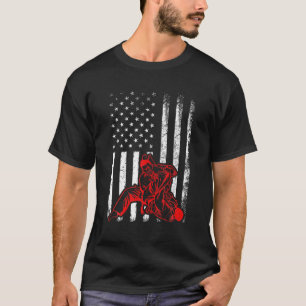Camiseta Judo Marcial Art Lover Retro American Flag Judo 4T