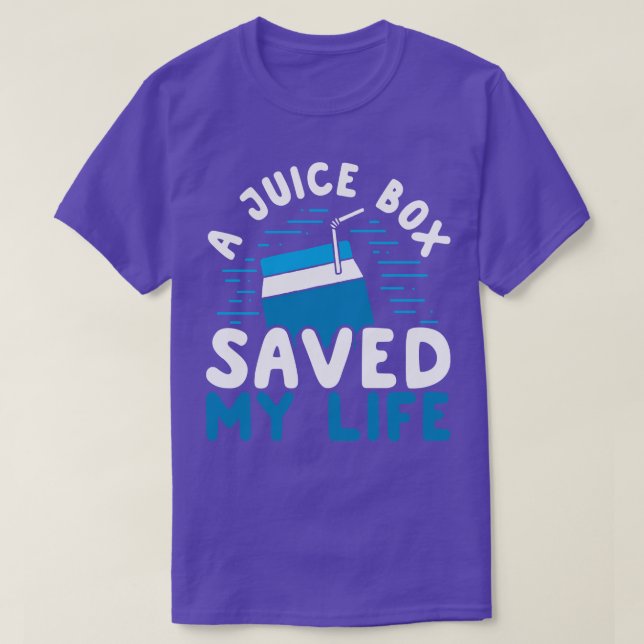 Camiseta Juice Box Salvou Minha Vida Engraçada Diabetes Tip (Frente do Design)