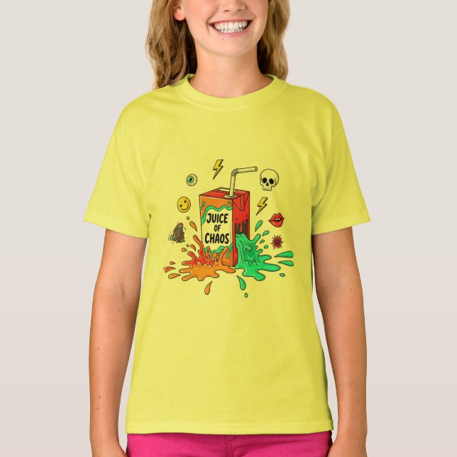 Camiseta Juice of Chaos – Funny Pop Art Tee (Frente)