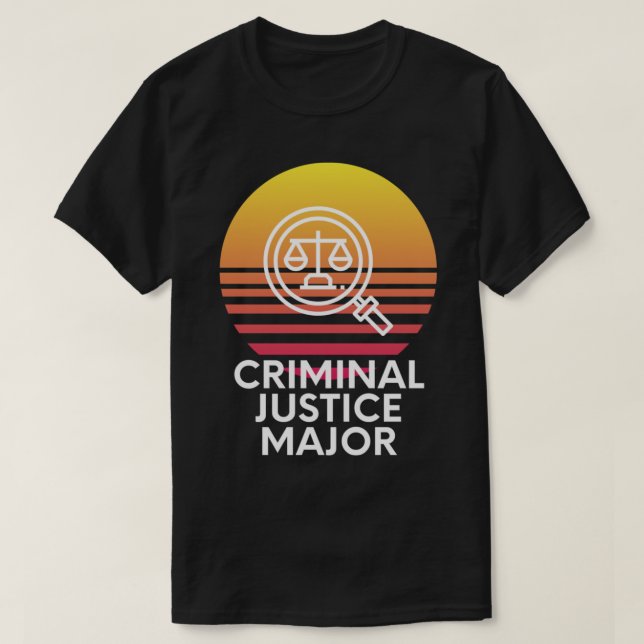 Camiseta Juiz Criminal Major Colorir Sunset College Stu (Frente do Design)