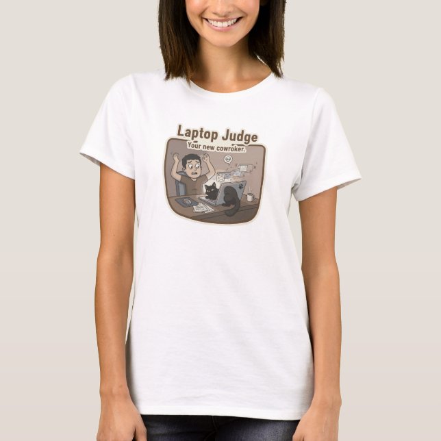 Camiseta Juiz laptop T-Shirt (Frente)