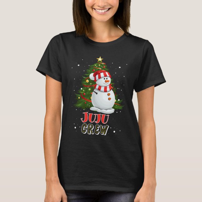 Camiseta Juju Crew Snowman in Snow Matching Family Christma (Frente)