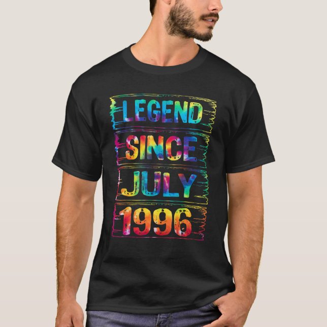 Camiseta Jul 26 Anos Desde 1996 26º Aniversário Tie Dy (Frente)