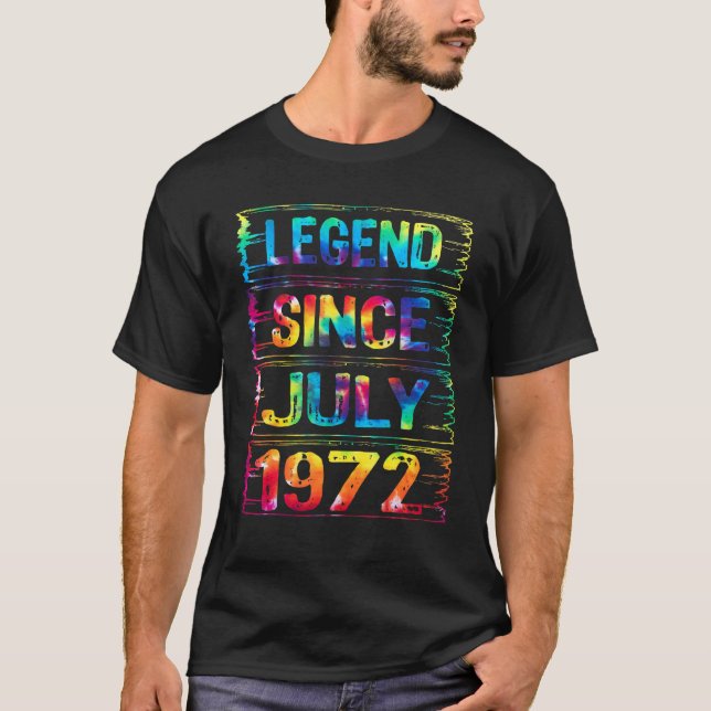 Camiseta Jul 50 Anos Desde 1972 50º Aniversário Tie Dy (Frente)