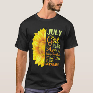 Camiseta Jul Garota 1988 34 Anos De Sol Misturando Um