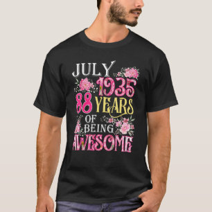 Camiseta Jul Girl 1935 88º aniversário 88 anos