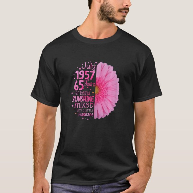 Camiseta Jul Girl 1957 65 Anos 65 Anos Aniversário (Frente)
