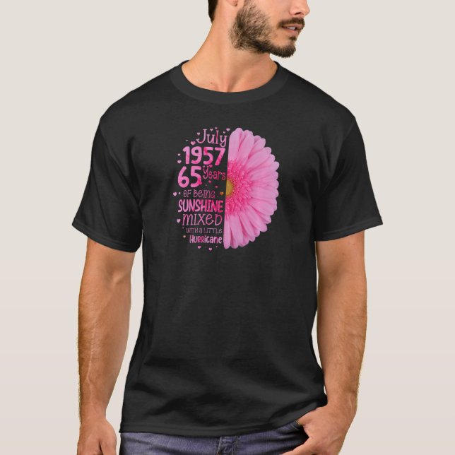 Camiseta Jul Girl 1957 65 Anos 65 Anos Aniversário (Frente)
