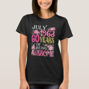 Camiseta Jul Girl 1961 62º aniversário 62 anos