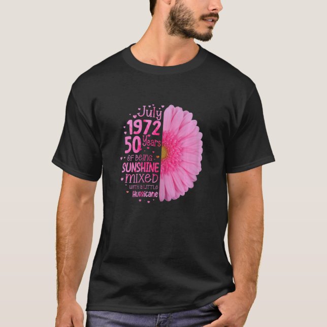 Camiseta Jul Girl 1972 50 Anos 50 Anos Aniversário (Frente)