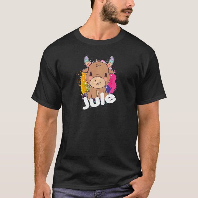 Camiseta JULE Belo nome de garota com adorável Vaca (Frente)