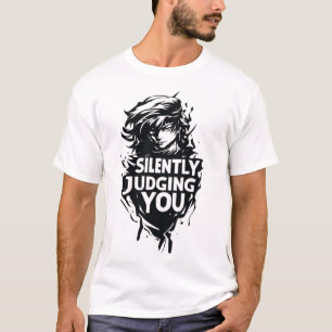 Camiseta Julgando Você Silenciosamente Cabelo Selvagem Anim