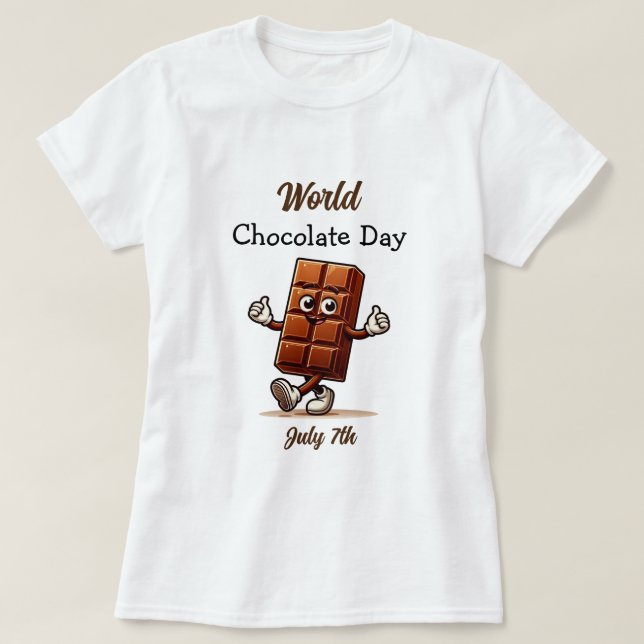 Camiseta Julho 7 é Dia Mundial do Chocolate (Frente do Design)