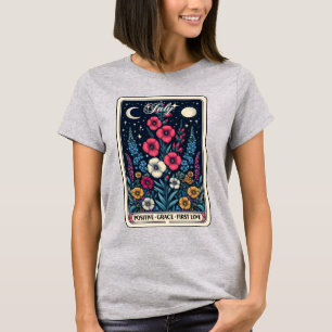 Camiseta Julho Aniversário Mês Flor Larkspur T-Shirt