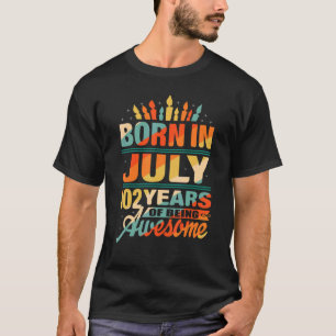 Camiseta Julho De 1920 102 Anos De Idade 102ª Vela De Anive
