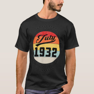 Camiseta Julho De 1932 90 Aniversário Presente 90 Anos De P