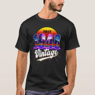 Camiseta Julho de 1948 Retro 73rd Birthday Vaporwave 70 S S