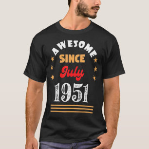 Camiseta Julho De 1951 Aniversário Espetacular Desde 1951 J