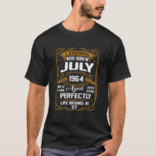 Camiseta Julho De 1964 57º Aniversário Deu 57 Anos Aos Home
