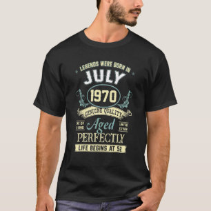 Camiseta Julho de 1970 52º Aniversário 52 Anos Mulheres