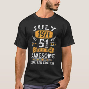 Camiseta Julho de 1971 51º aniversário 51 anos
