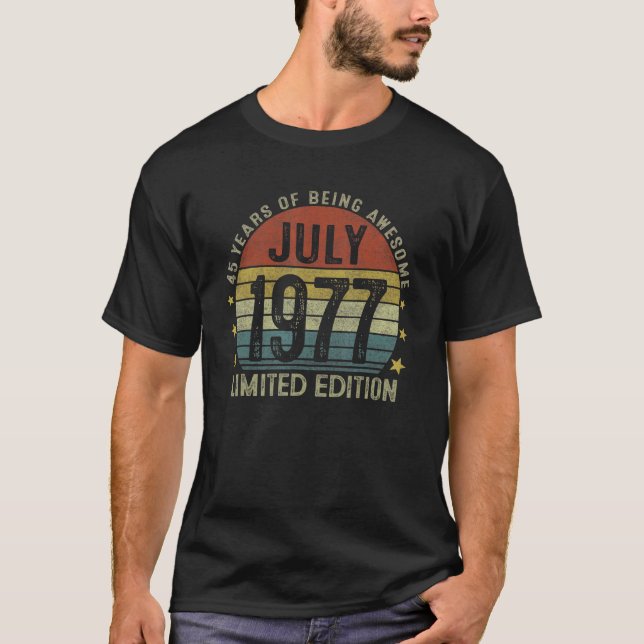 Camiseta Julho de 1977 45º Aniversário 45 anos 1 (Frente)
