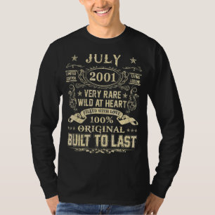 Camiseta Julho de 2001 21 anos 21 anos